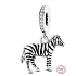Charm Sterlingové stříbro 925 Zebra kůň v pyžamu, přívěsek na náramek zvíře