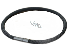 Lanový Magnetický náramek černý, 20,5 cm x 4mm, unisex