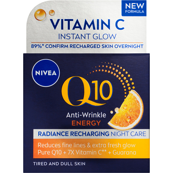 Nivea Q10 Energy Energizující noční krém proti vráskám 50 ml