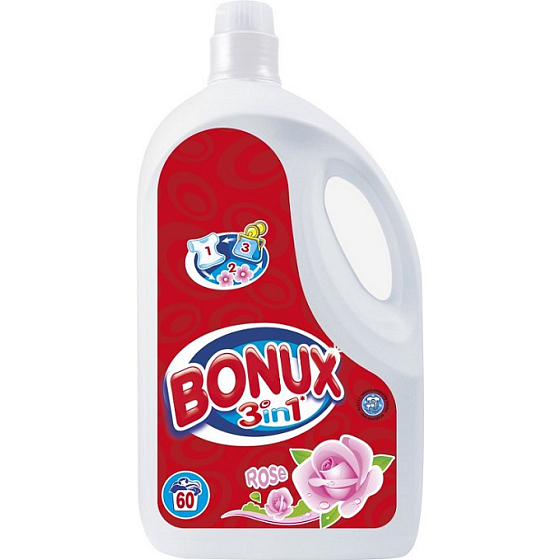 Bonux Rose 3v1 tekutý prací gel 60 dávek 3,9 l
