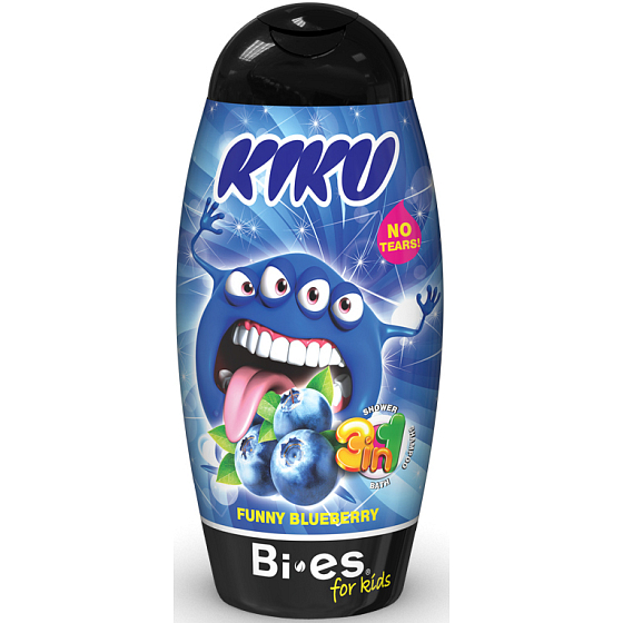 Kiku Funny Blueberry 3v1 sprchový gel, šampon a pěna pro děti 250 ml