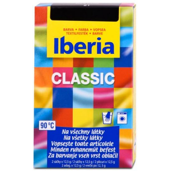 Iberia Classic Farba do tkanin czarna 2 x 12,5 g