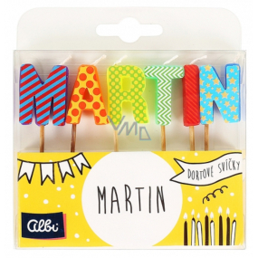 Albi Dortové svíčky jméno - Martin, 2,5 cm Albi Dortové svíčky jméno - Martin, 2,5 cm
