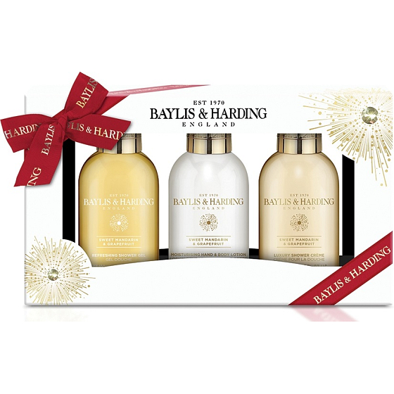 Baylis & Harding Sladká mandarinka a Grapefruit sprchový gel 100 ml + tělové mléko 100 ml + sprchový krém 100 ml, kosmetická sada