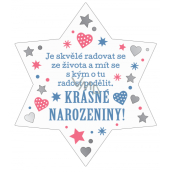 Albi Zawieszka plaketka gwiazda Urodziny 9 x 10 cm
