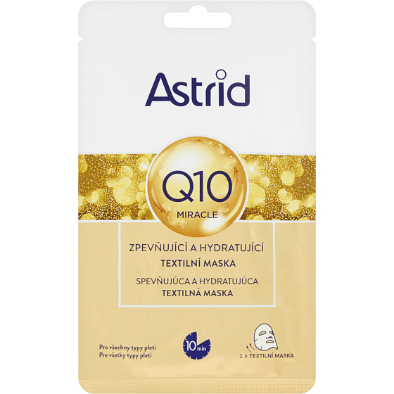 Astrid Q10 Miracle ujędrniająca i nawilżająca maska tekstylna 20 ml