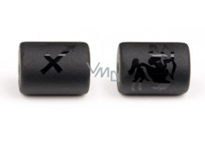 Onyx Strzelec znak zodiaku, wisiorek na bransoletkę naturalny kamień, wielkość 10 mm 1 sztuka, kamień żywy czarny
