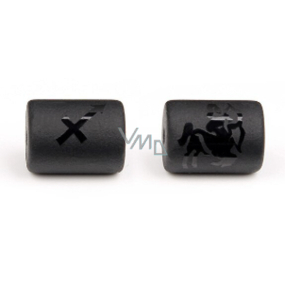 Onyx Strzelec znak zodiaku, wisiorek na bransoletkę naturalny kamień, wielkość 10 mm 1 sztuka, kamień żywy czarny