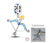 Charm Srebrna 925 Luminozna - Znak zodiaku Strzelec, zawieszka na bransoletkę