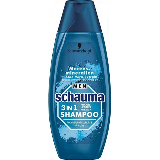 Schauma Men Sea Minerals 3v1 šampon na vlasy, tvář i tělo pro muže 400 ml