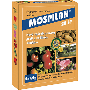 Mospilan 20 SP, insektycyd przeciwko szkodnikom zwierzęcym, 2 × 1,2 g