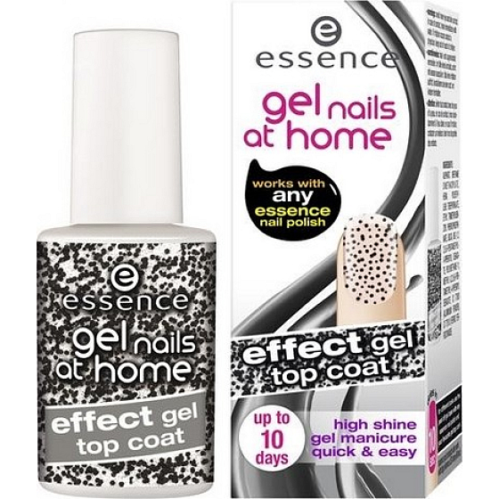 Essence Gel Nails At Home Effect Gel Top Coat krycí gelový lak 05 Polka Dots 7 ml
