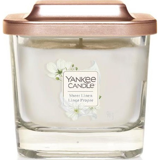 Yankee Candle Sheer Linen - Čisté prádlo sojová vonná svíčka Elevation malá sklo 1 knot 96 g