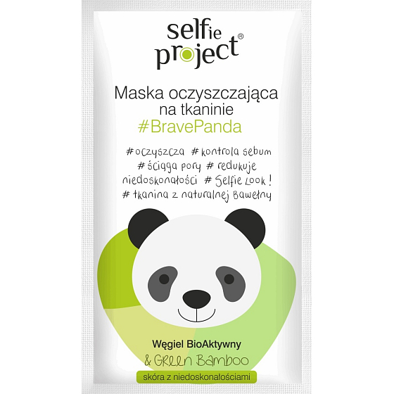 Selfie Project BravePanda čisticí textilní pleťová maska 15 ml