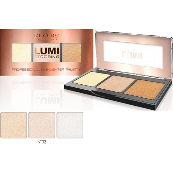 Revers Lumi Strobing Professional Highlighter Palette paletka rozjasňovačů 02 12,5 g