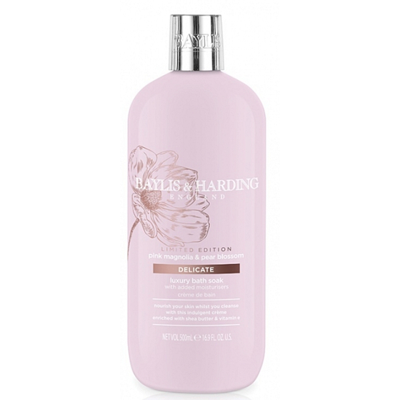 Baylis & Harding Růžová magnólie a Hruškový květ romantická pěna do koupele 500 ml