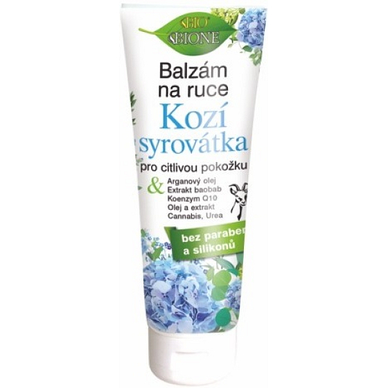 Bione Cosmetics Kozia serwatka balsam do rąk dla wrażliwej skóry 205 ml