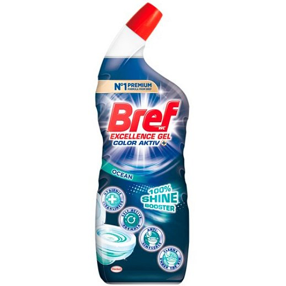 Bref Excellence Gel Color Aktiv Ocean tekutý WC gel proti vodnímu kameni 700 ml