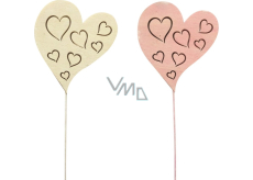 Srdce drewniane z zapięciem 8 cm + drucik, 1 sztuka