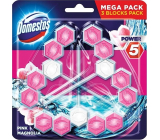 Domestos Power 5 Różowa Magnolie Wc twardy blok 3 x 55 g