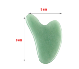 Chalcedon zielony Gua Sha redukuje zmarszczki, obrzęki, poprawia elastyczność skóry 5 x 8 cm, kamień miłości, radości
