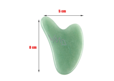 Chalcedon zielony Gua Sha redukuje zmarszczki, obrzęki, poprawia elastyczność skóry 5 x 8 cm, kamień miłości, radości