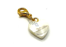 Perła serca z muszli, wisiorek na naszyjnik ok. 10 x 10 mm 1 sztuka, symbol kobiecości