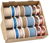 Ditipo Wstążka materiałowa świąteczna Brązowa z białymi kropkami 3 m x 25 mm