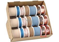 Ditipo Wstążka materiałowa świąteczna Brązowa z białymi kropkami 3 m x 25 mm