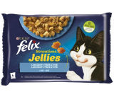 Felix Sensations Jellies Multipack łosoś i dorsz w aromatycznej galaretce, pełnoporcjowa karma dla dorosłych kotów 4 x 85 g