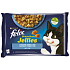 Felix Sensations Jellies Multipack łosoś i dorsz w aromatycznej galaretce, pełnoporcjowa karma dla dorosłych kotów 4 x 85 g