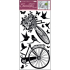 Naklejka na ścianę rower z kwiatem 60 x 32 cm