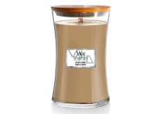 WoodWick Gilded Sands - Złociste piaski świeca zapachowa z drewnianym knotem i szklanym wieczkiem duża 609 g