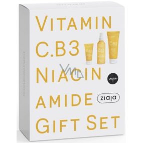 Ziaja Vitamin C.B3 Niacynamid krem do twarzy 50 ml + balsam do ciała 200 ml + tonik do twarzy w sprayu 190 ml, zestaw kosmetyczny