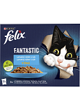 Felix Fantastic saszetki dla kotów z łososiem, płastugą, tuńczykiem i dorszem, 12 × 85 g
