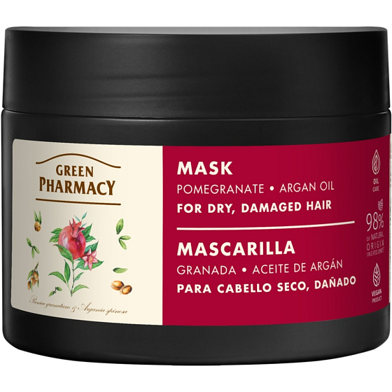 Green Pharmacy Granatowe Jabłko maska do suchych i zniszczonych włosów 300 ml