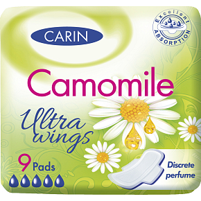 Carin Ultra Wings Kamille damskie wkładki, 9 sztuk
