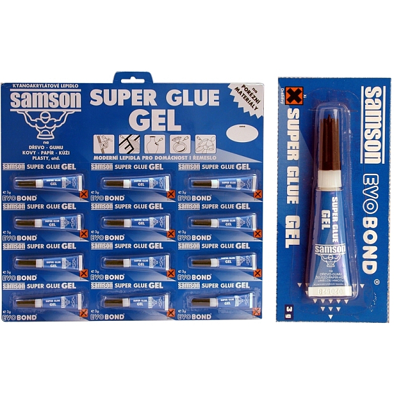Samson Super Glue żelowe klej sekundowy niebieskie 12 x 3 g