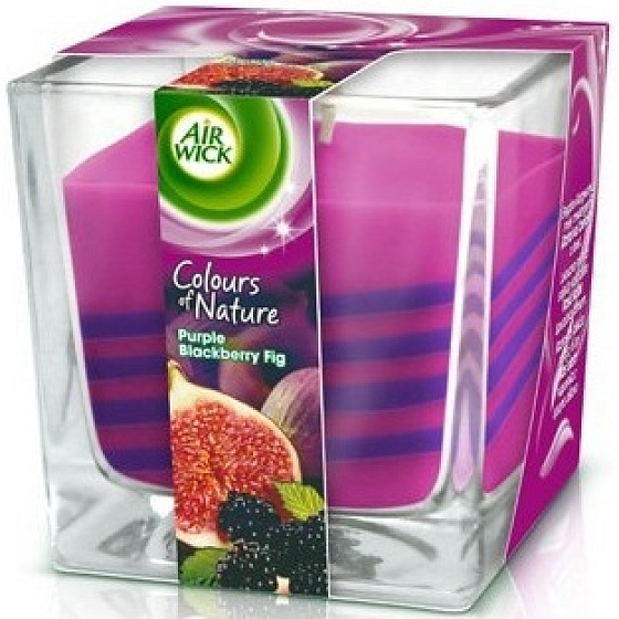 Air Wick Colours of Nature Purpurové fíky vonná svíčka ve skle 180 g