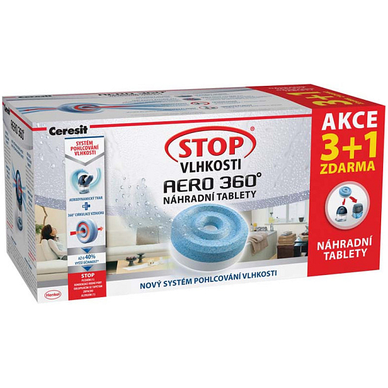 Ceresit Stop vlhkosti Aero 360 náhradní tablety 4 x 450 g