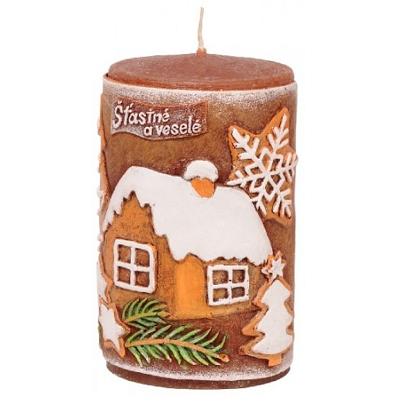Candles Vánoční perník vonná svíčka válec 60 x 100 mm