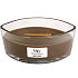 WoodWick Amber & Incense - Ambra a kadidlo vonná svíčka s dřevěným širokým knotem a víčkem sklo loď 453 g