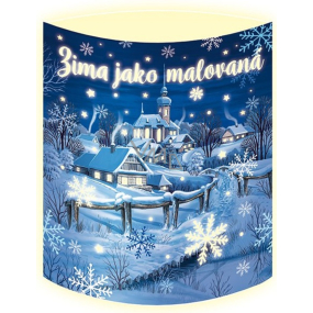 Nekupto Svítící lucerna Zima jako malovaná 13,7 x 20 x 5 cm