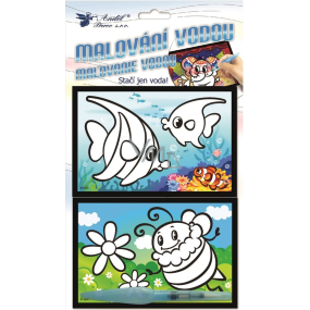 Magiczne malowanie wodą z pędzlem 28 x 16 cm różne motywy