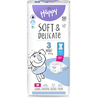 Bella Happy Midi 3 pieluchy jednorazowe 5-9 kg, 50 szt.