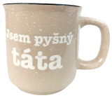 Albi Kameninowy kubek beżowy Jest dumnym tatą 400 ml