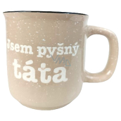 Albi Kameninowy kubek beżowy Jest dumnym tatą 400 ml