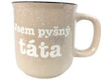 Albi Kameninowy kubek beżowy Jest dumnym tatą 400 ml