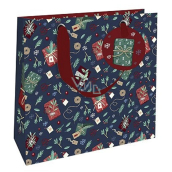 Niekupiony Papierowa Torebka Luksusowa Niebieska 18 x 16 cm Prezenty Bożonarodzeniowe