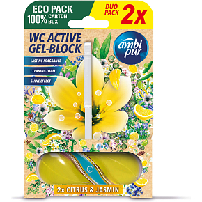 Ambi Pur WC Active żel-blok cytryna & jaśmin 2x45 g